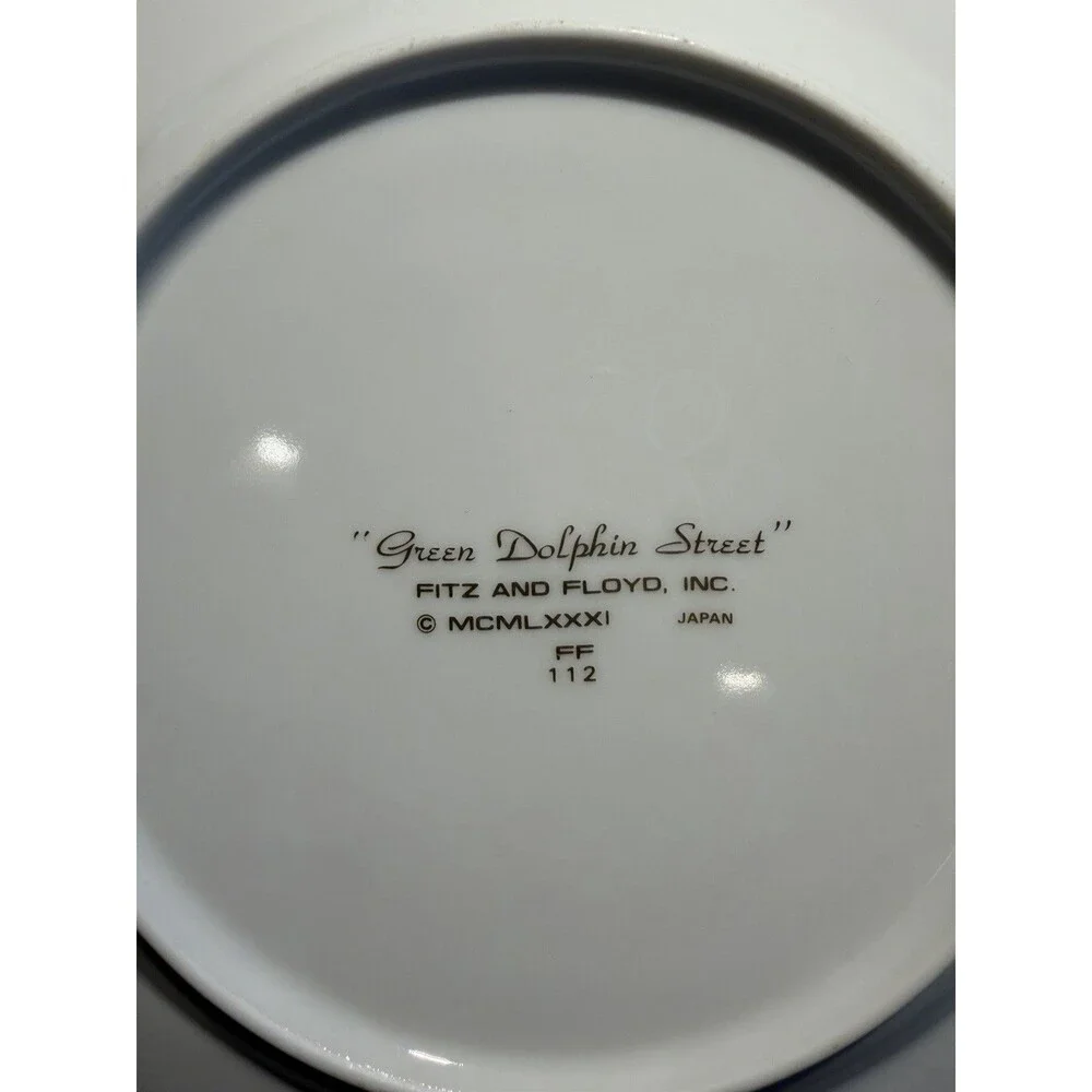 Fitz and Floyd Green Dolphin Street Salad/Dessert Plates Set of 4